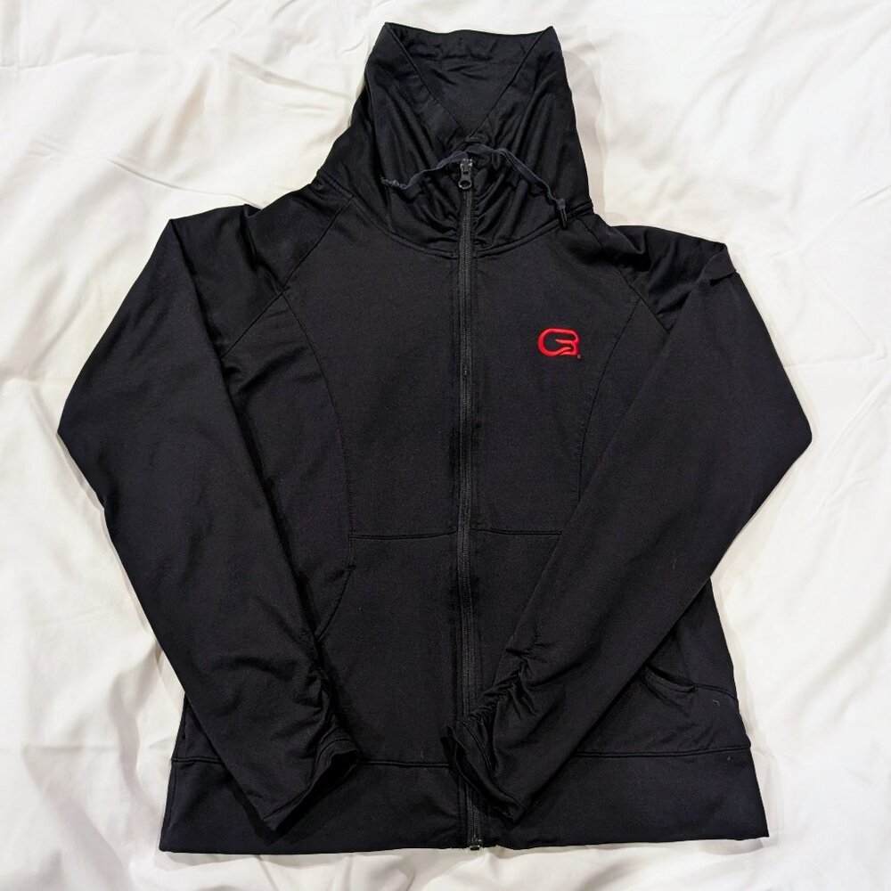 CycleBar embroidered cowl neck jacket
